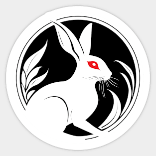 Albino Hare White Rabbit Simple Nature Art Sticker